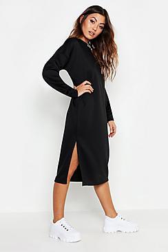 Boohoo Split Midi Sweat Dress
