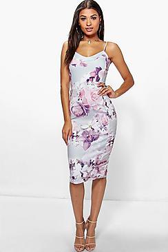 Boohoo Fiona Floral Midi Dress