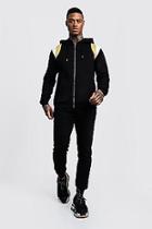 Boohoo Half Zip Hooded Tracksuit With Side Panels