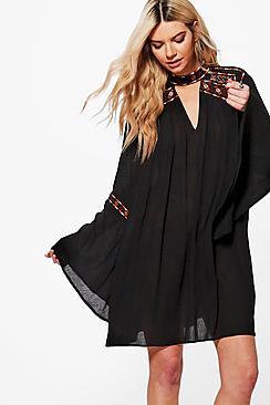Boohoo Boutique Alivia Embroidered Swing Dress