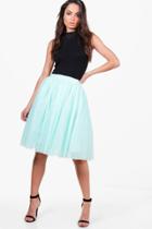 Boohoo Boutique Maya Heart Tulle Full Midi Skirt Mint