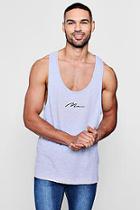 Boohoo Man Signature Print Extreme Racer Vest