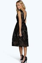 Boohoo Boutique Aria Embroidered Organza Skater Dress