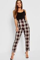 Boohoo Petite Checked Tapered Trouser