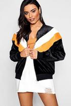 Boohoo Jodie Chevron Faux Fur Bomber