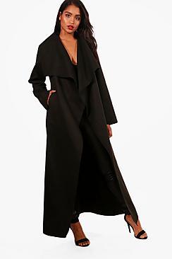 Boohoo Kate Maxi Waterfall Belted Coat