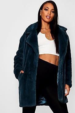 Boohoo Boutique Oversized Collar Faux Fur Coat