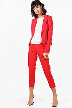 Boohoo Emily Crop Woven Tailored Trouser