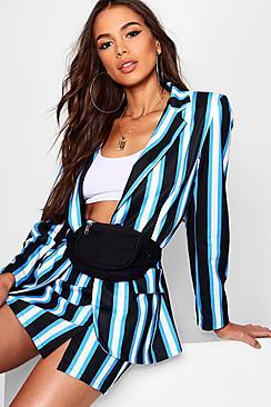 Boohoo Laura Stripe Pocket Blazer