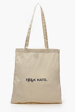 Boohoo Pride F**k Hate Printed Tote Bag