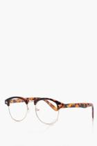 Boohoo Brown Clear Lense Clubmaster Glasses Brown