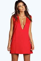 Boohoo Juliet Deep Plunge Tunic Dress