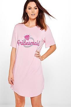 Boohoo Hannah Bridesmaid With Ring Nightdress