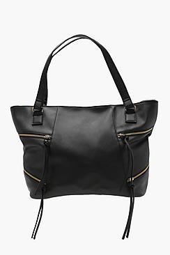 Boohoo Lucille Crosshatch Zip Detail Day Bag