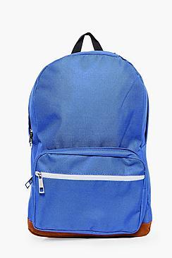 Boohoo Suedette Panel Backpack