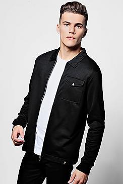 Boohoo Jersey Utility Harrington Jacket