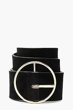 Boohoo Cecilia Suedette Circle Buckle Waist Belt