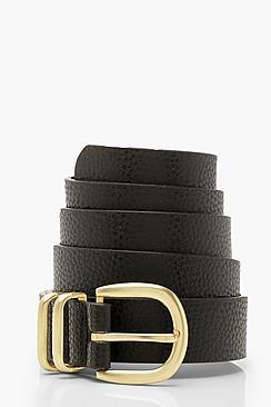 Boohoo Plus Gold Buckle Waist Belt