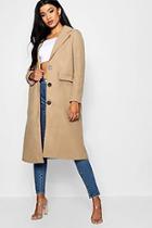 Boohoo Lola Collared Wool Look Coat With Lining
