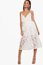 Boohoo Kelly Embroidered Sheer Woven Midi Skirt