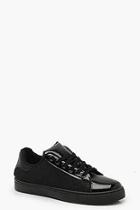 Boohoo Glitter Panel Lace Up Trainers
