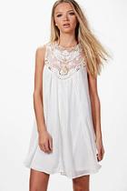 Boohoo Beatrice Crochet Lace Swing Dress