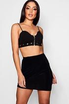 Boohoo Lauren Wrap Front Tie Slinky Mini Skirt