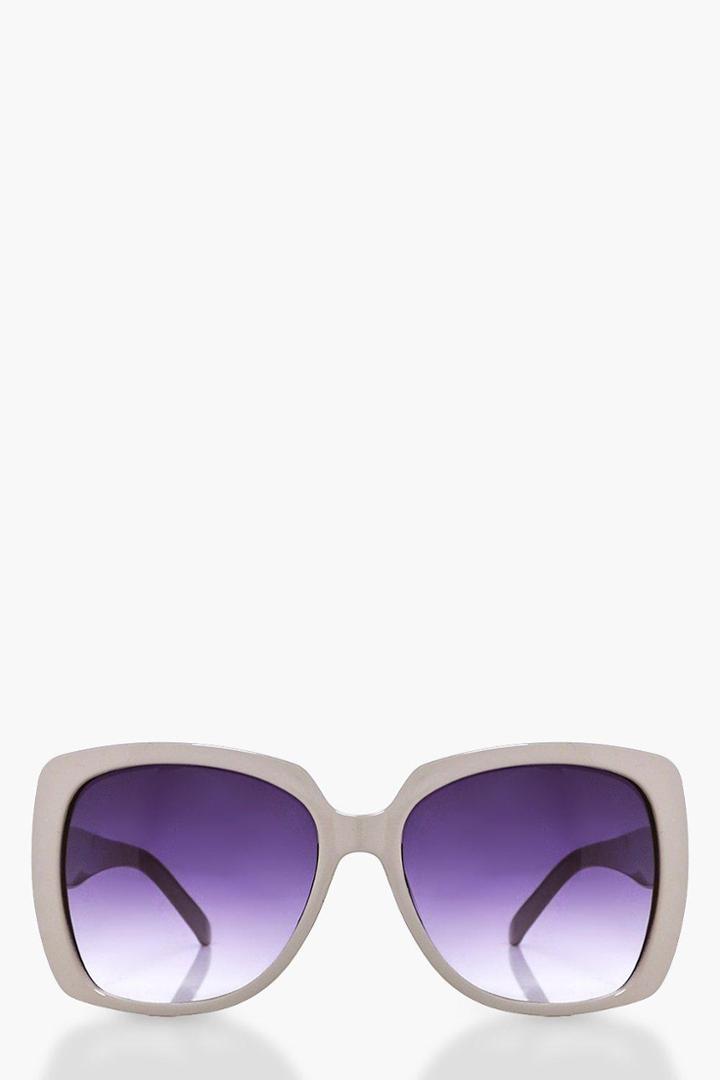 Boohoo Iris Oversized Sunglasses Taupe