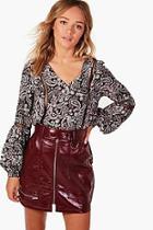 Boohoo Shyla Paisley Crochet Trim Tunic