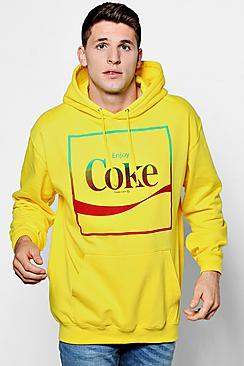 Boohoo Over The Head Hoodie With Coca Cola Licence Print