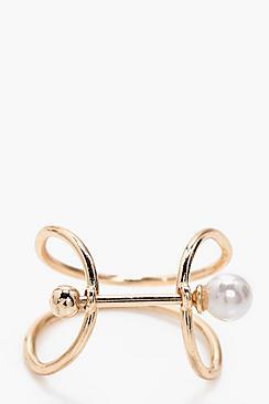 Boohoo Maya Pearl Stud Ring
