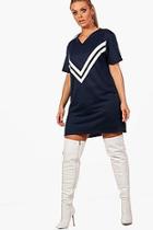 Boohoo Plus Sports V Trim Sweat Dress