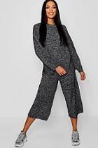 Boohoo Jumper And Cropped Wide Trouser Set