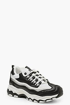 Boohoo Glitter Panel Chunky Reflective Trainers
