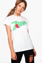 Boohoo Beth 7 Up Oversized Tee White