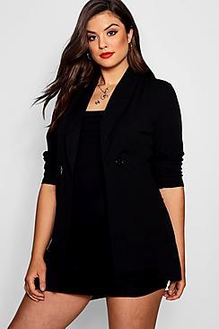 Boohoo Plus Sasha Tie Detail Blazer