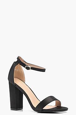 Boohoo Rosie Satin Block Barely There Heel