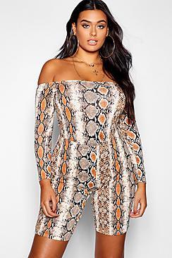 Boohoo Plus Snake Cycling Shorts