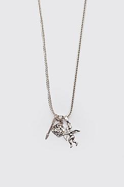 Boohoo Cherub 3 Pendant Necklace