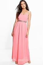 Boohoo Boutique Ria Embellished Waist Maxi Dress