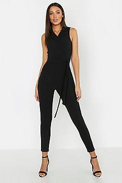 Boohoo Tall Sleeveless Blazer Tailored Jumpsuit