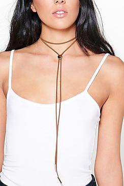 Boohoo Frances Concho Style Wrap Tie Choker