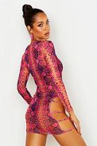 Boohoo Snake Split Side Beach Cover Up