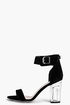 Boohoo Ivy Clear Block Heel Two Part