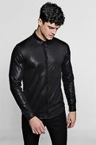 Boohoo Slim Fit High Shine Long Sleeve Shirt