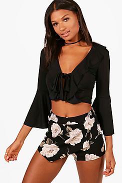 Boohoo Katie Dark Floral Skort