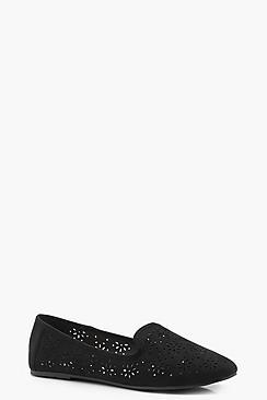 Boohoo Hollie Lazer Cut Slipper Ballets