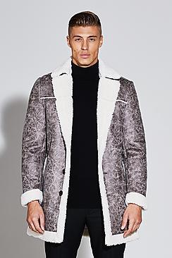 Boohoo Premium Faux Leather Borg Lined Jacket