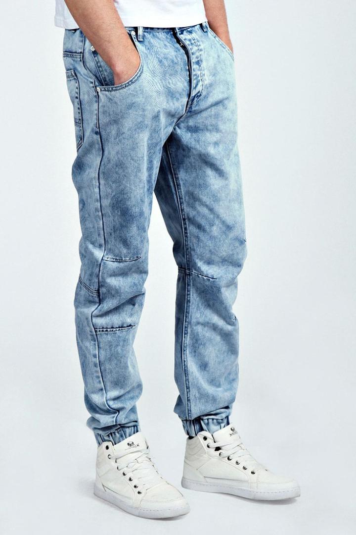 Boohoo Skinny Fit Cuffed Jean - Blue