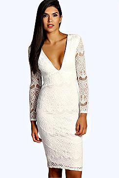 Boohoo Boutique India Crochet Lace Midi Dress